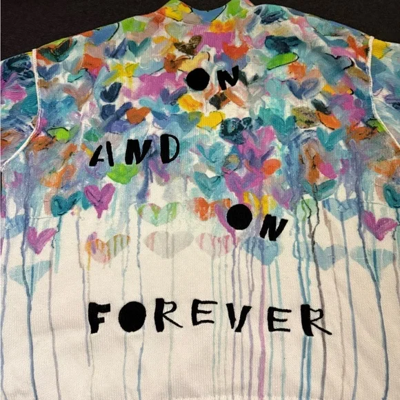 KERRI ROSENTHAL SLOUCHY LOVE ADORNED CARDIGAN - Picture 4 of 4